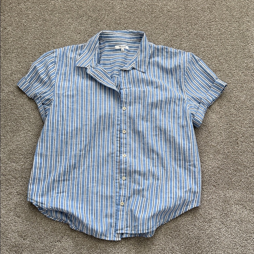 Madewell Blue and White Striped Top